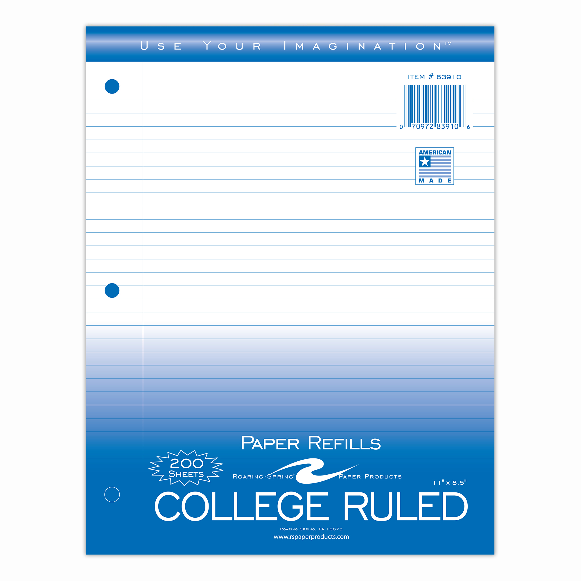 Loose Leaf Filler Paper, College Ruled, 200 Sheets