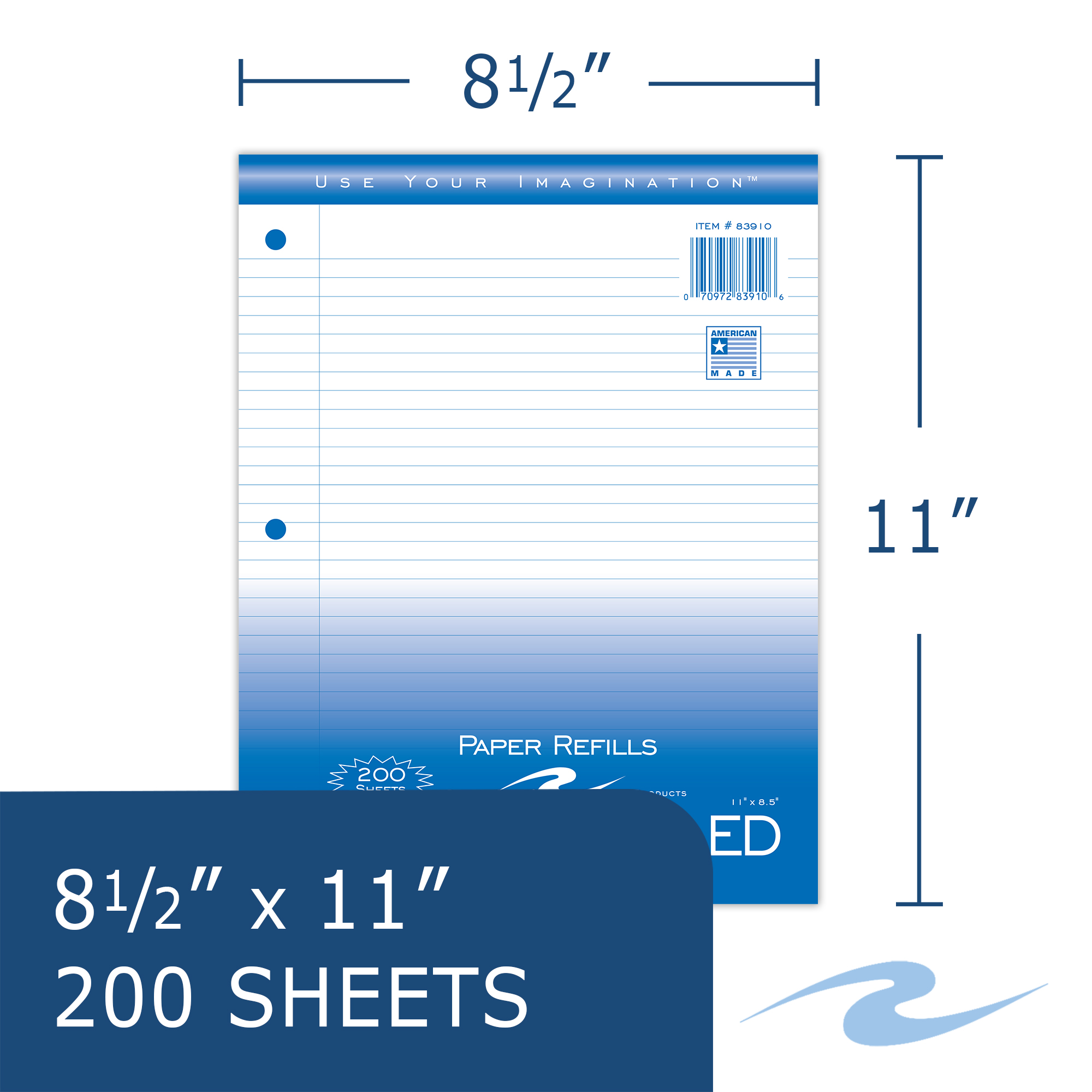 Loose Leaf Filler Paper, College Ruled, 200 Sheets