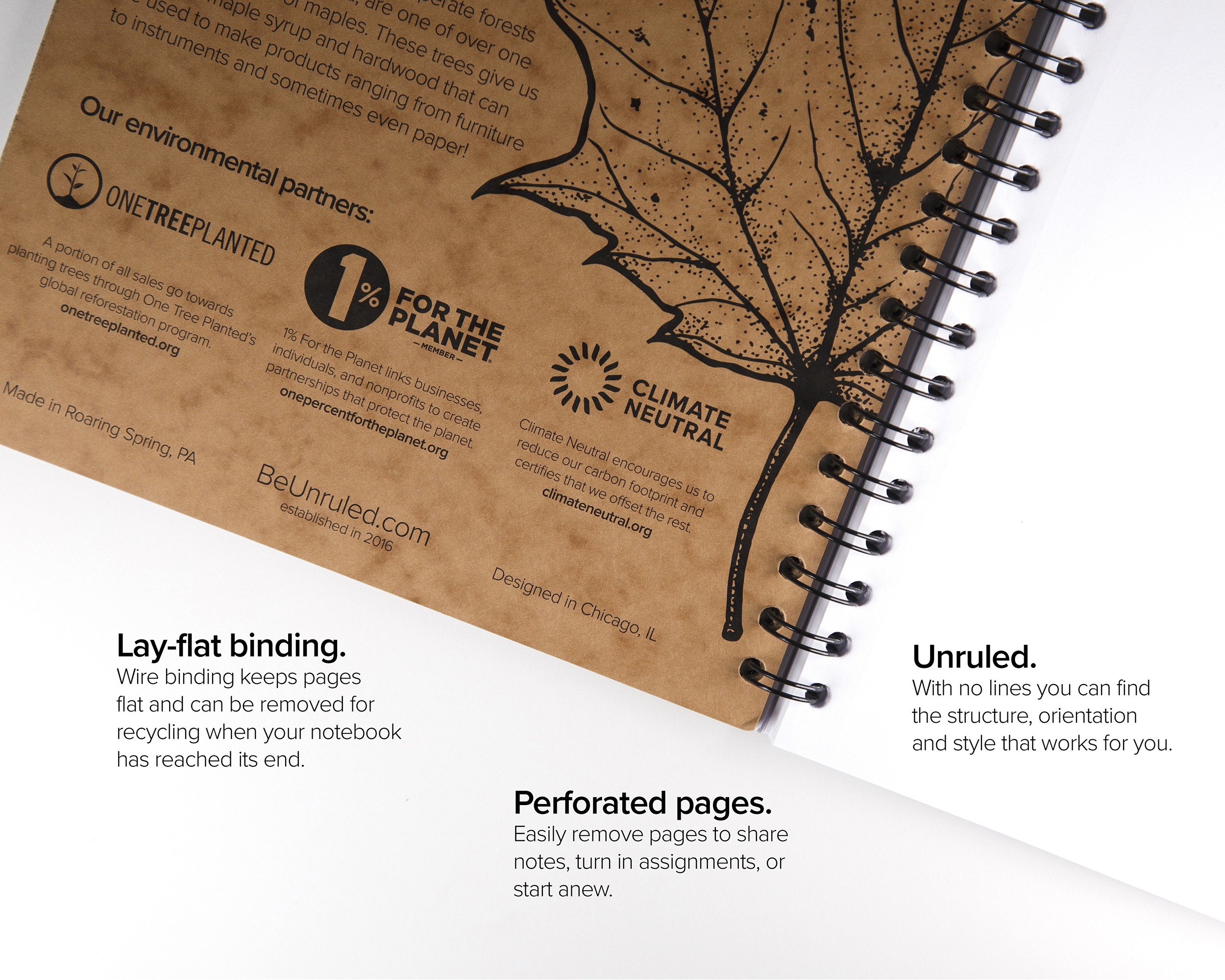 Unruled Notebook, Blank Pages, Heavyweight 60 lb. Paper