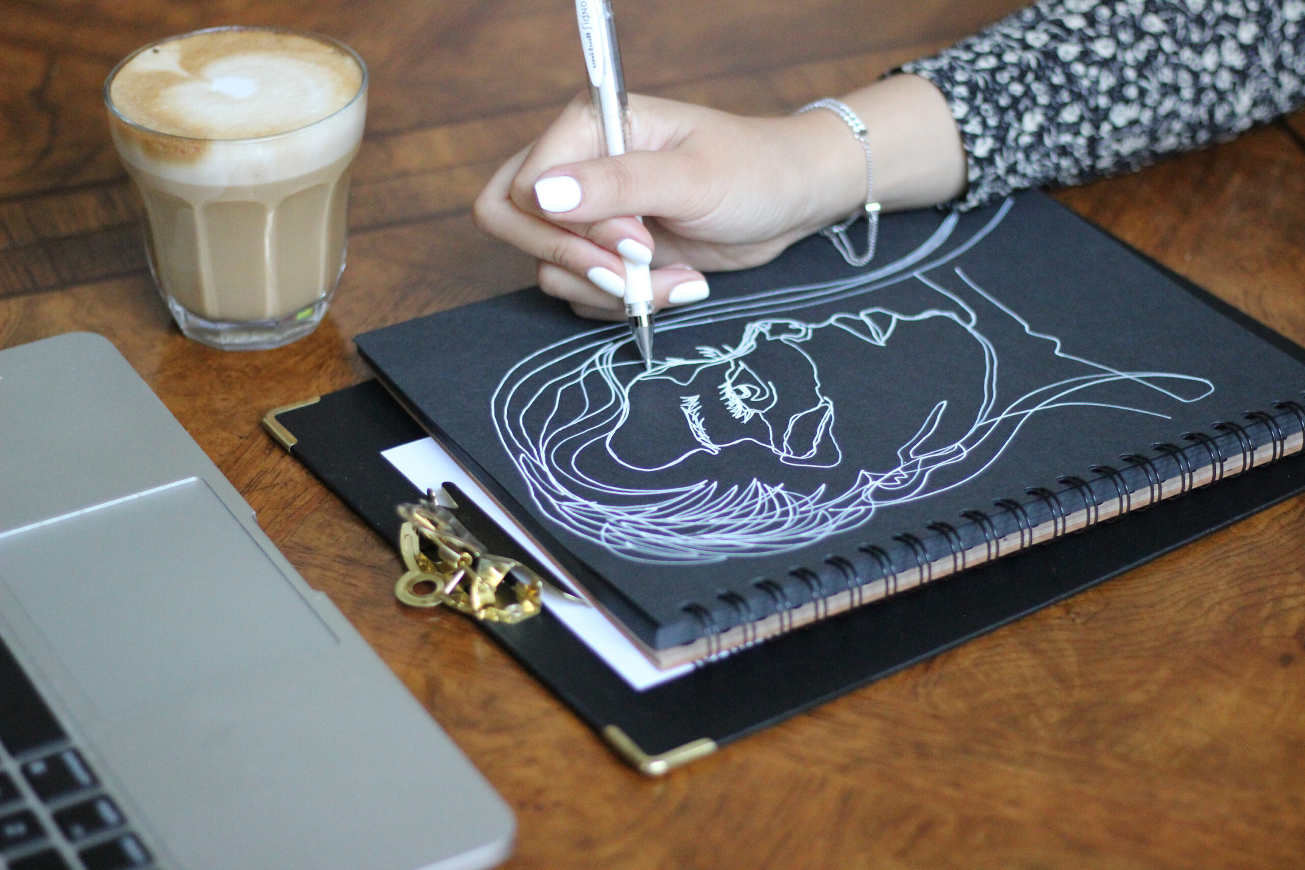 Unruled Dark Mode Notebook, Heavyweight 70 lb. Black Paper