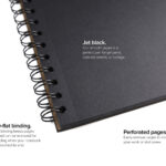 Unruled Dark Mode Notebook, Heavyweight 70 lb. Black Paper