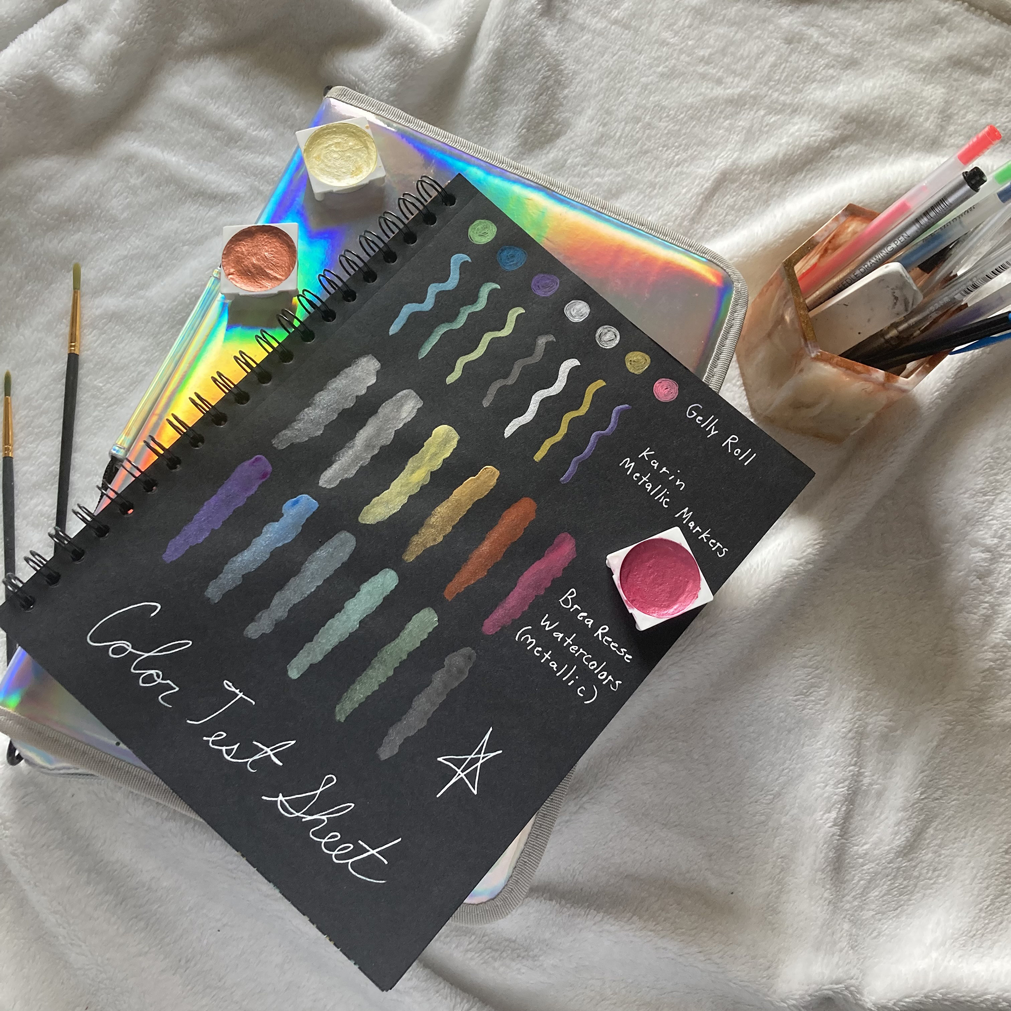 Unruled Dark Mode Notebook, Heavyweight 70 lb. Black Paper