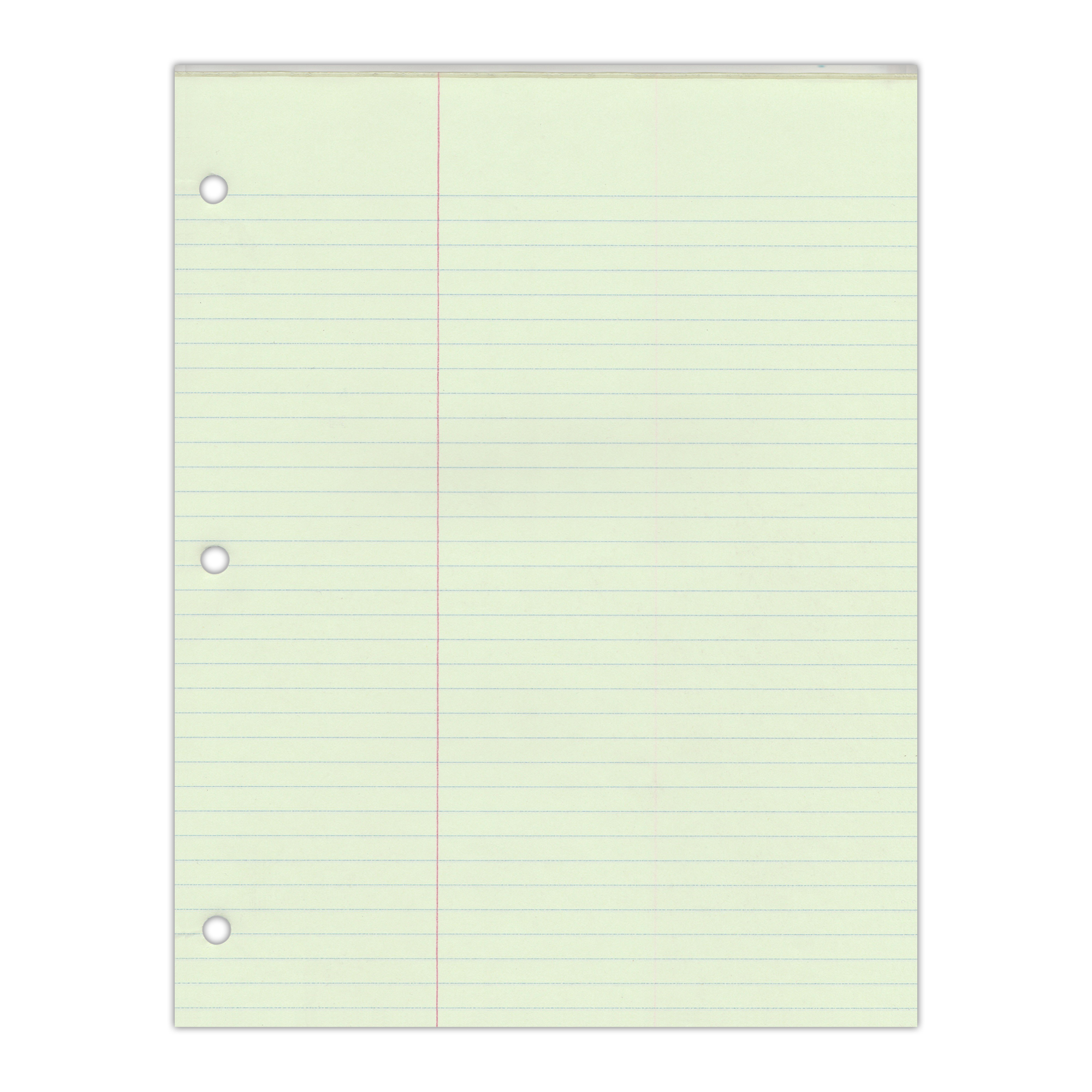 Legal Pad, Glued Top Bound, Law Ruled, Green Paper