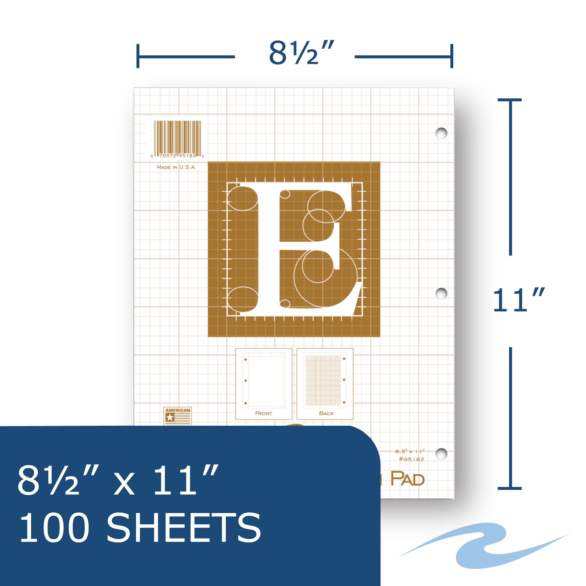 Engineering Pad, Frame Front 1/2" Right Margin, 100 Sheets, Heavyweight 20 lb. Buff Paper