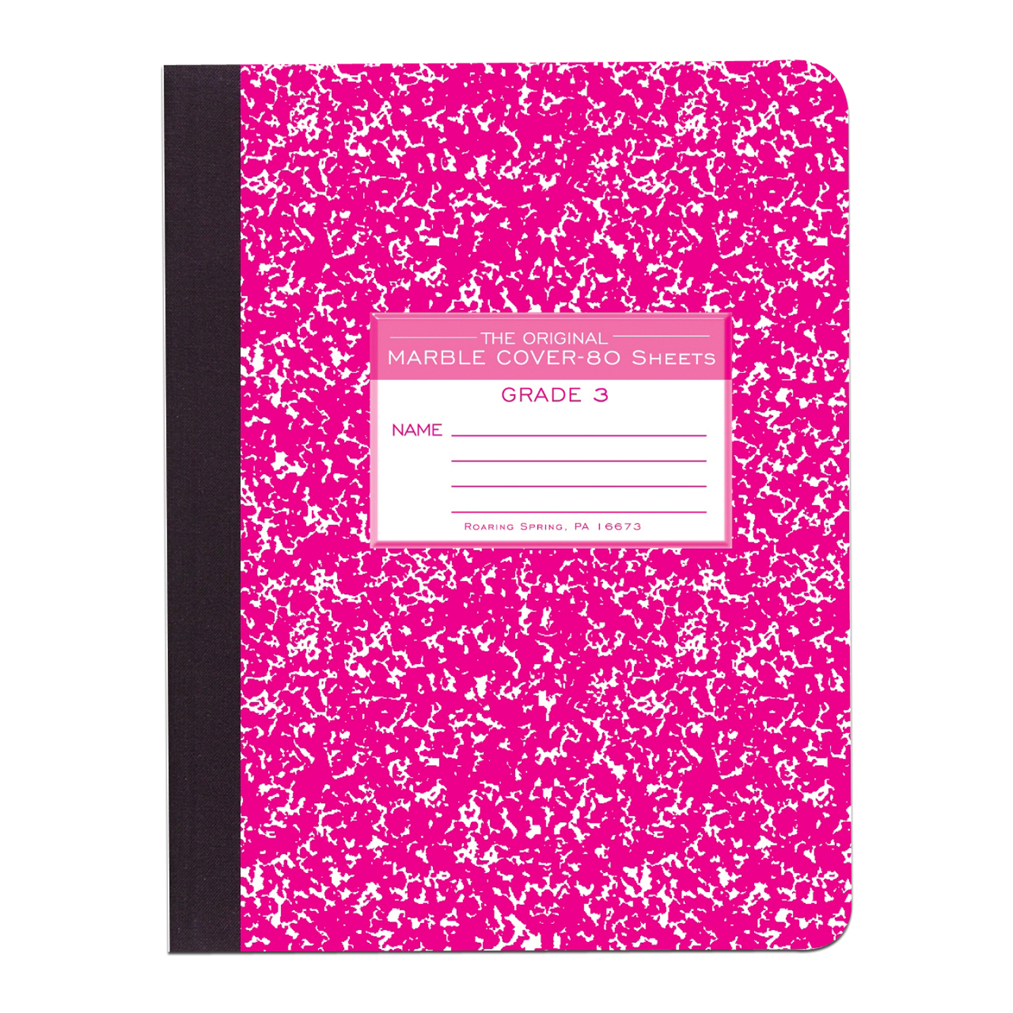 Hard Cover Composition Book, Grade School Ruled, Red Marble Cover (Grade 3)