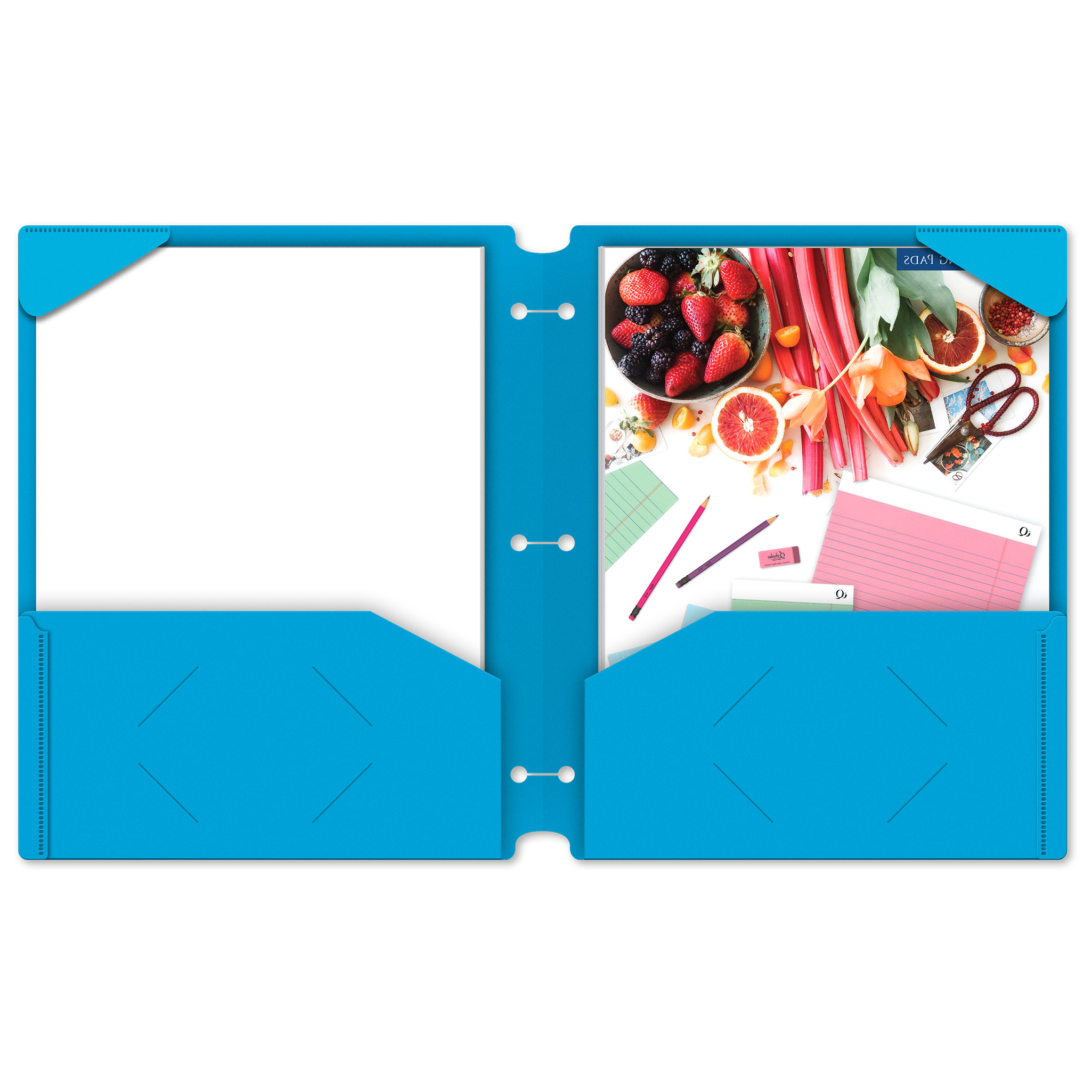 iScholar® 2-Pocket Snap-In Poly Portfolio, 11.5" x 9.5", Assorted Neon Colors