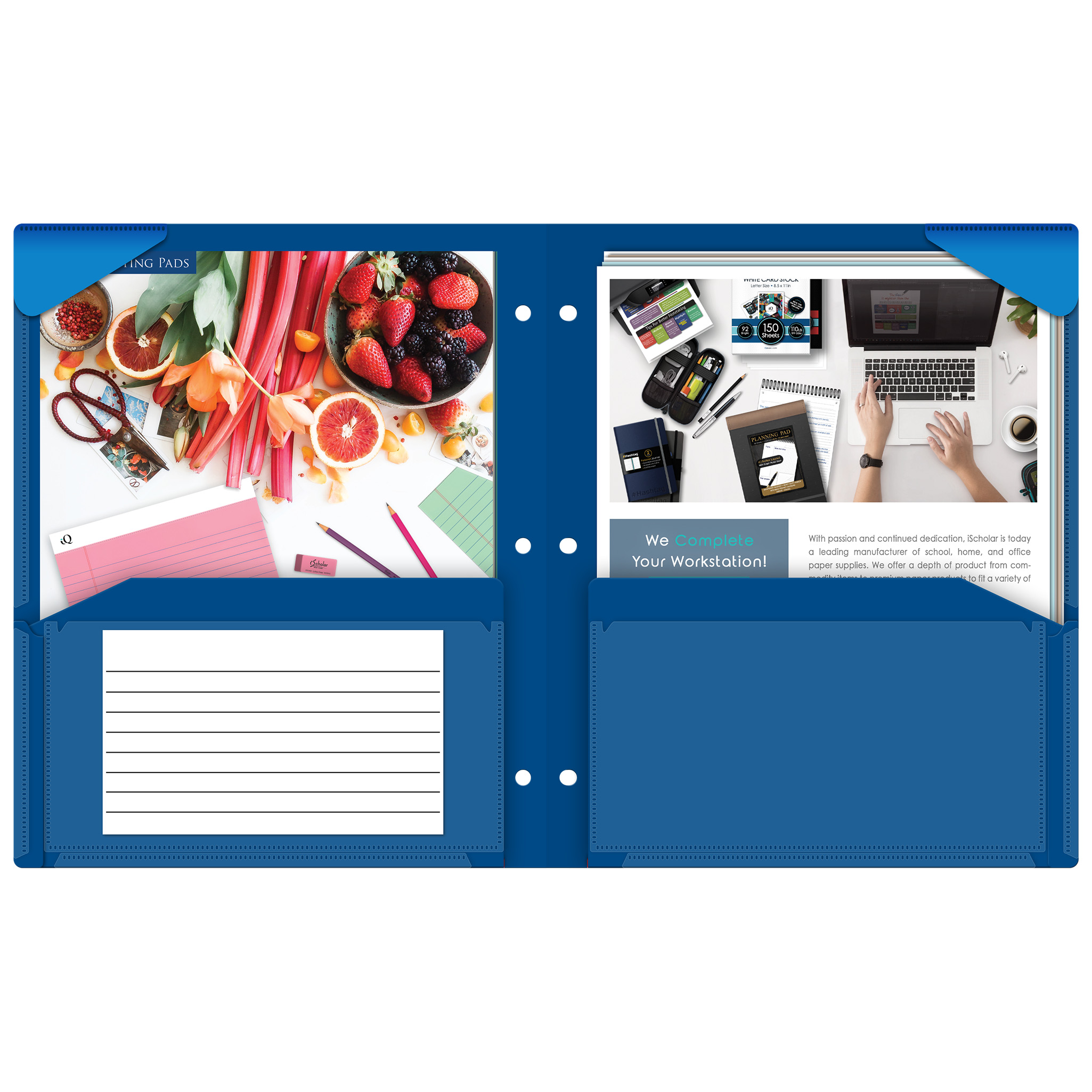 iScholar® iQ Twin Pocket View Poly Portfolio, 11.5" x 9.5", Assorted Standard Colors