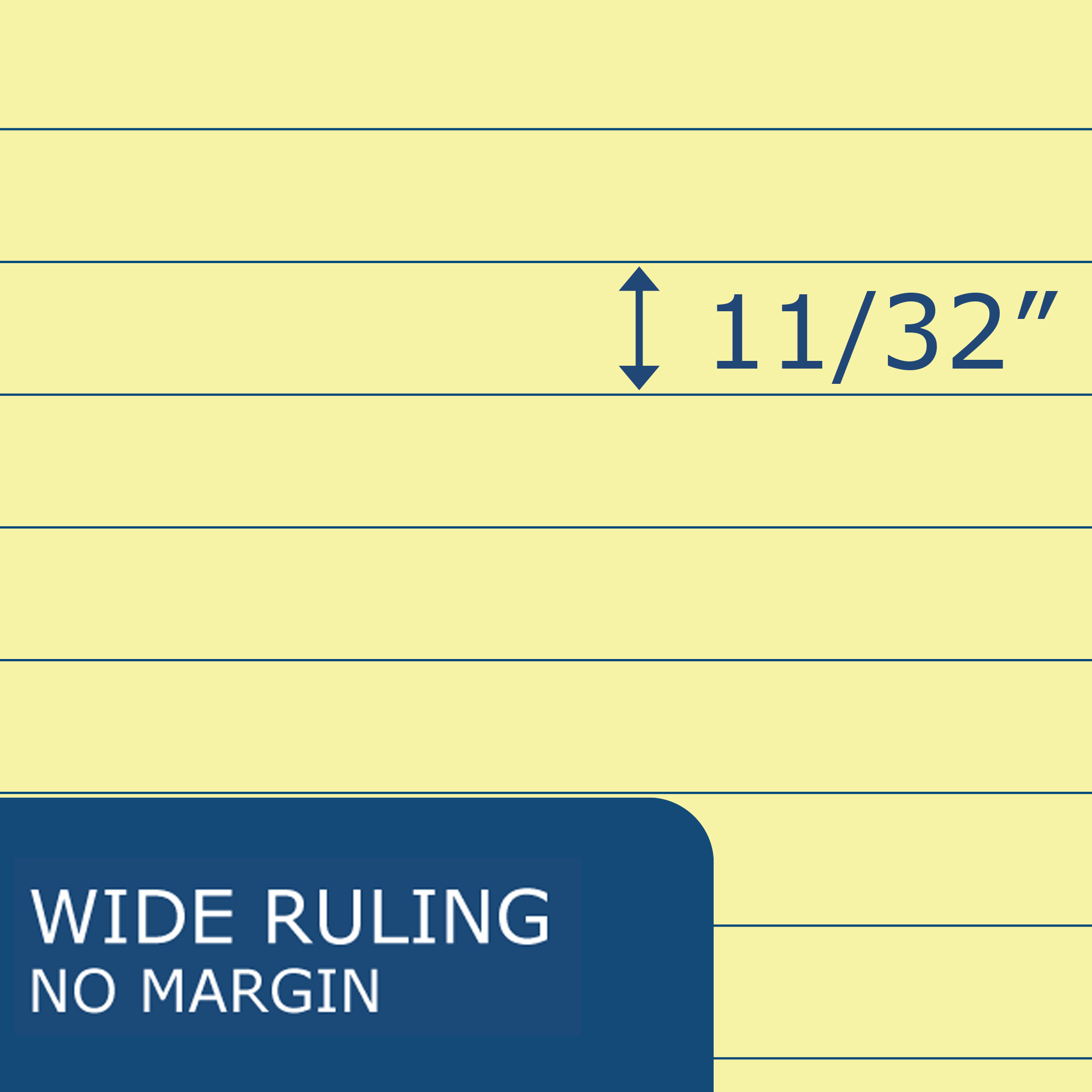 Traditional Size Legal Pads, Wide Ruled, Gummed Glue Top, 8.5" x 14", 50 Sheets, Canary Paper, Pack of 12