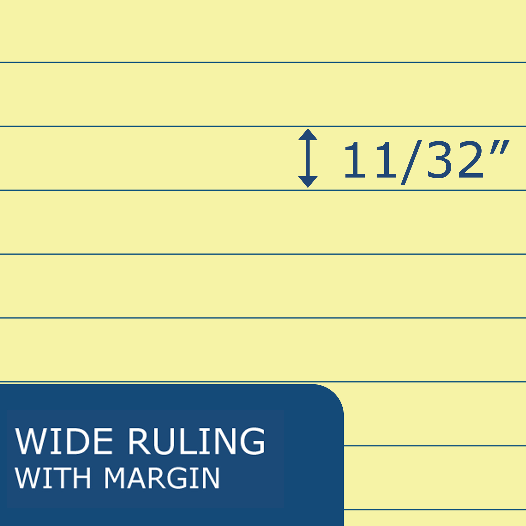 Legal Pads, Wide Ruled with Margin, Gummed Glue Top, 8.5" x 11.75", 50 Sheets, White Paper, Pack of 12